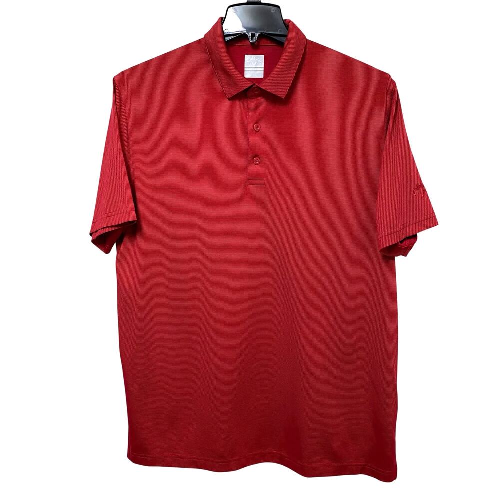 Callaway Red Striped Golf Polo – Size L